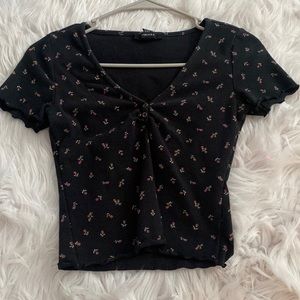 low cut rose shirt